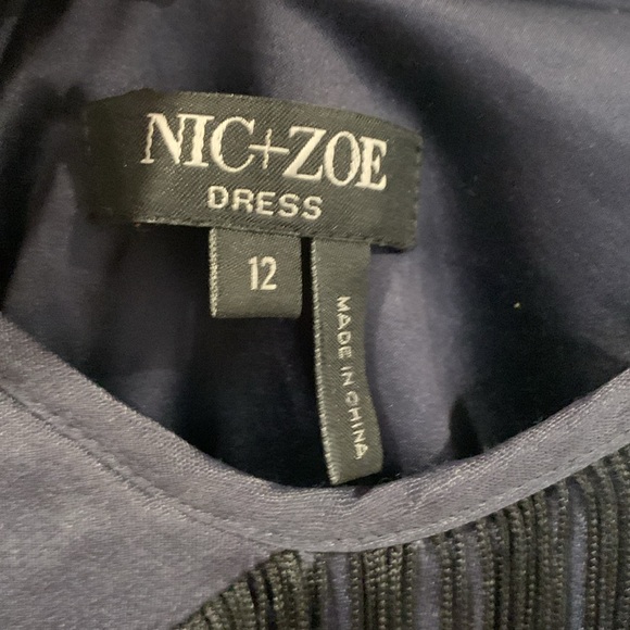 NIC + ZOE Navy Blue Fringe Midi Dress - Size 12 - Picture 6 of 10